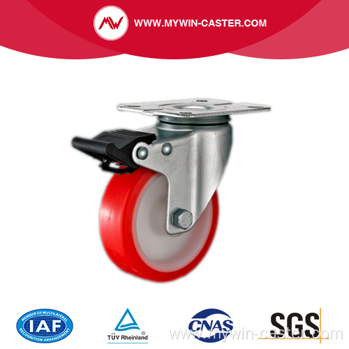 4'' Swivel Industrial PU Caster With PP Core With Brake
